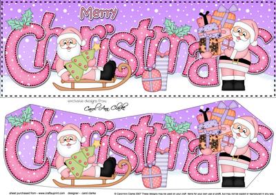 Large Dl Christmas Santa 3D Decoupage
