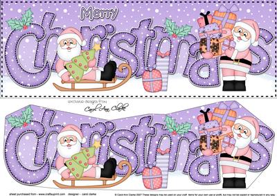 Large Dl Christmas Santa 3D Decoupage
