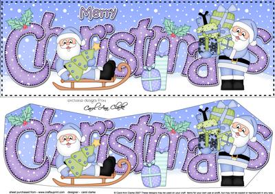 Large Dl Christmas Santa 3D Decoupage
