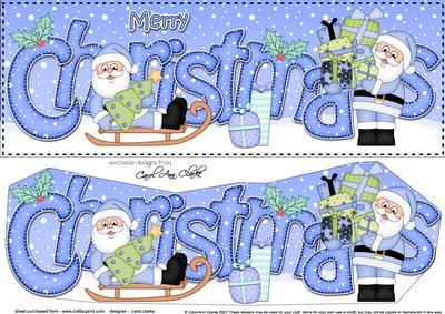 Large Dl Christmas Santa 3D Decoupage