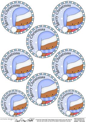 Xmas Bobbin Robin Round Christmas Gift Tags
