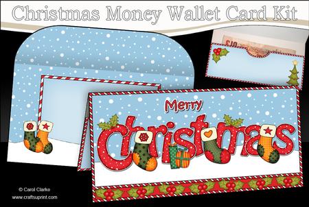 Christmas Stocking Money or Gift Wallet Card Kit