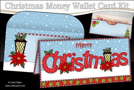 Christmas Lantern Money or Gift Wallet Card Kit