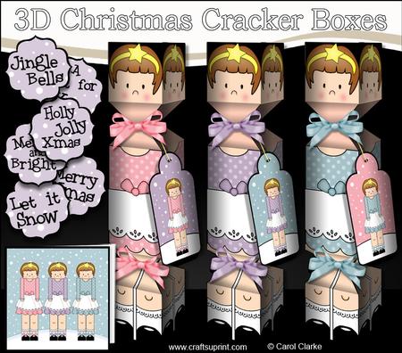 3D Princess Christmas Cracker Boxes