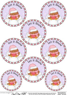 Xmas Bobbin Robin Round Christmas Gift Tags