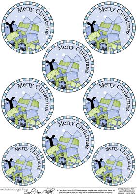 Xmas Presents Round Christmas Gift Tags