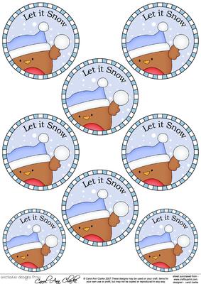 Xmas Bobbin Robin Round Christmas Gift Tags
