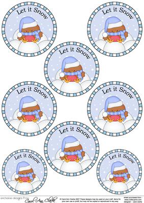 Xmas Bobbin Robin Round Christmas Gift Tags