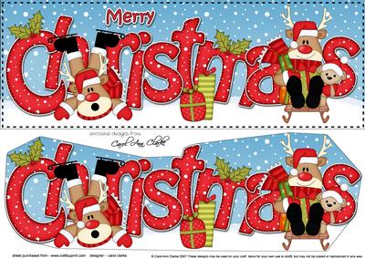 Large Dl Christmas Rudolph 3D Decoupage