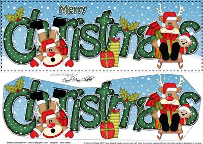 Large Dl Christmas Rudolph 3D Decoupage