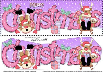 Large Dl Christmas Rudolph 3D Decoupage