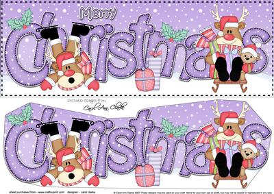 Large Dl Christmas Rudolph 3D Decoupage