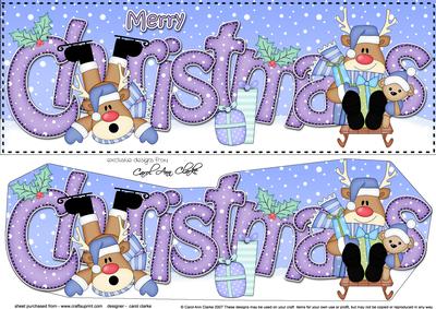 Large Dl Christmas Rudolph 3D Decoupage