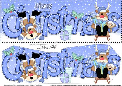 Large Dl Christmas Rudolph 3D Decoupage