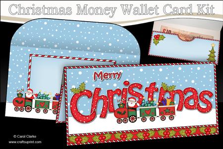 Xmas Santa Train Money or Gift Wallet Card Kit