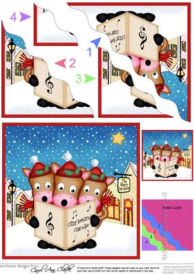 Xmas Singing Gigi Horses Merry Carollers Wavy Corner Stacke