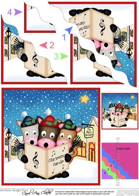 Xmas Singing Gigi Horses Merry Carollers Wavy Corner Stacke