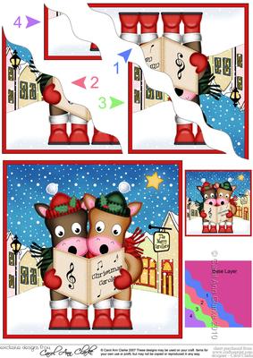 Xmas Singing Gigi Horses Merry Carollers Wavy Corner Stacke