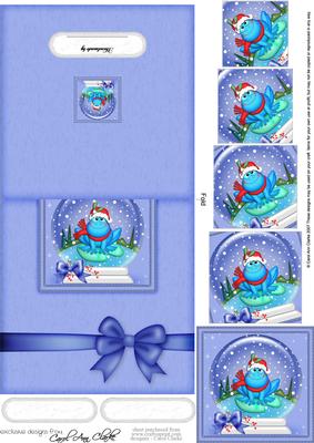 Xmas Freddy Frog Snowglobe No-hole Over the Edge