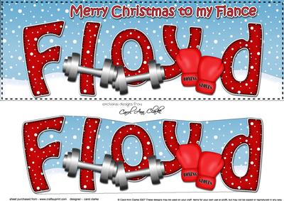 Large Dl Xmas to My Fiance Floyd Boxing 3D Decoupage