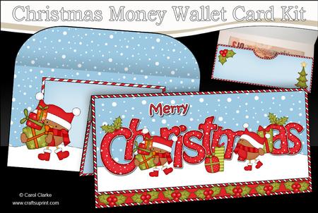 Xmas Bobbin Robins Money or Gift Wallet Card Kit
