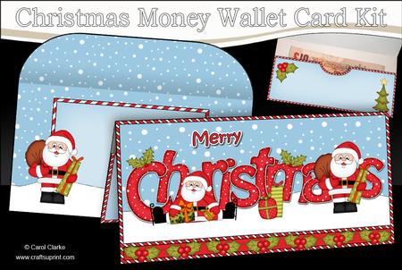 Xmas Santa Money or Gift Wallet Card Kit