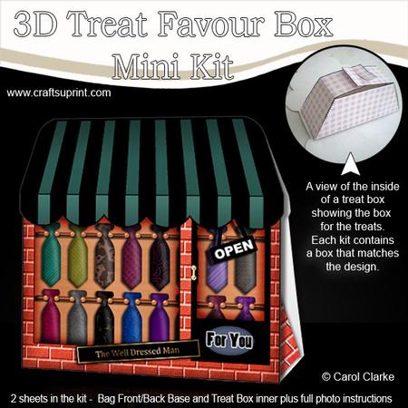 3D Little Tie Shop Treat or Favour Box Mini Kit