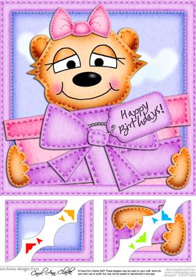8 x 8 Mia Meerkat's Present Scalloped Corner Topper