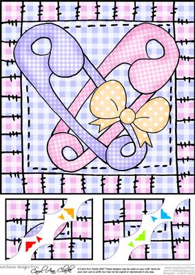 8 x 8 Baby Pins Scalloped Corner Topper