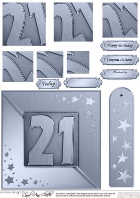 21st Metallic Age Quick Card with Twisted Pyramage