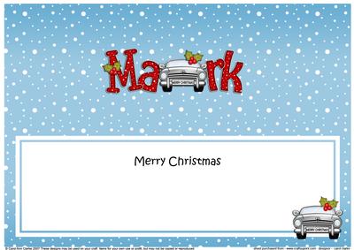 Large Dl Xmas Mark Sports Car Insert