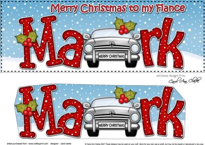 Large Dl Xmas to My Fiance Mark Sports Car 3D Decoupage