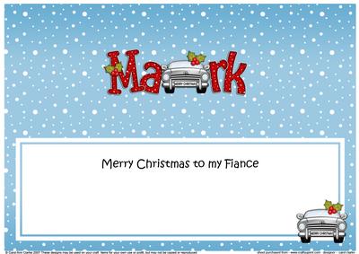 Large Dl Xmas to My Fiance Mark Sports Car Insert