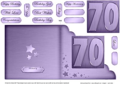 70th Metallic Age Cut and Fold Corner Card