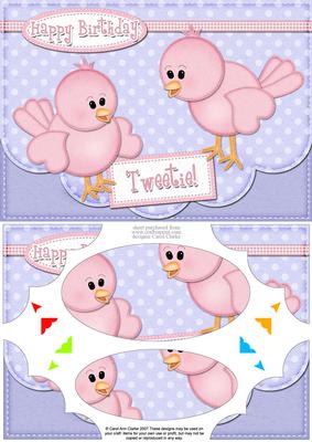 A5 Little Birdie Felties Scallop Corners and Pyramage