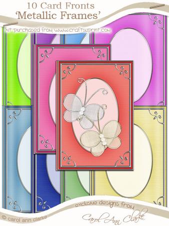 Festive A5 'silver Metallic Frame' Card Fronts Kit
