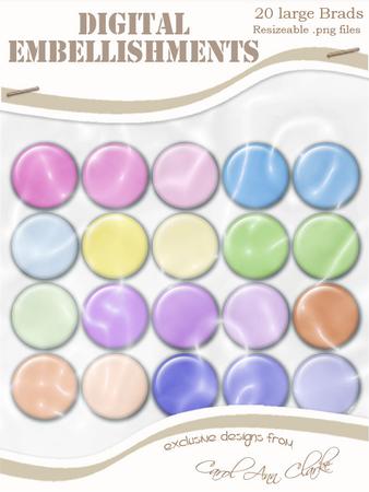 Large Round 'brads' Digital Embellishments