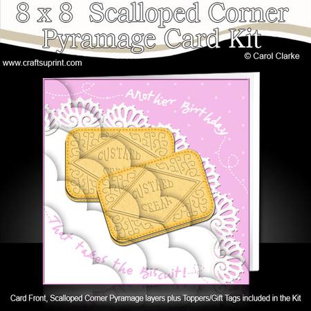 8 x 8 Custard Cream Biscuits Birthday Scalloped Corner Kit
