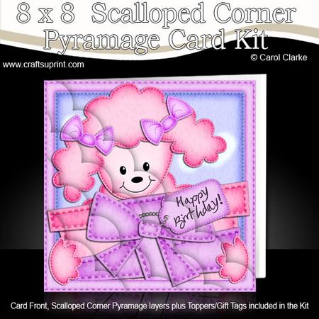 8 x 8 Bon Bon the Poodle's Present Scalloped Corner Kit