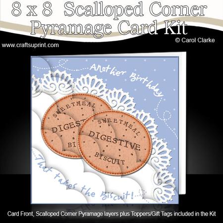 8 x 8 Digestive Biscuits Birthday Scalloped Corner Kit