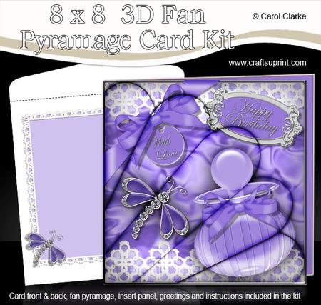 8 x 8 Perfume Lace & Dragonflies Fan Pyramage Kit