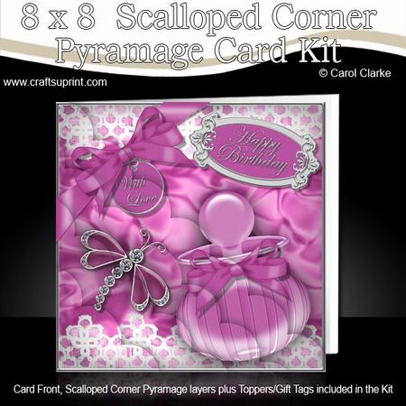 8 x 8 Perfume Lace N Dragonfly Kit with Scalloped Corners