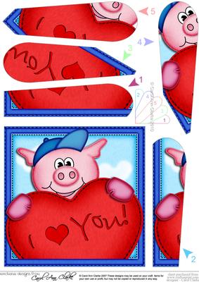 Ziggy Piggy's Heart Fan Pyramage Topper
