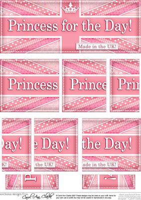 Uk Shabby Flag Princess for the Day Dl Side Stacker Topper