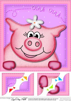 8 x 8 Zoe Piggy Scalloped Corner Topper