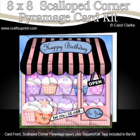 8 x 8 the Little Cupcake Shop Scalloped Corner Kit