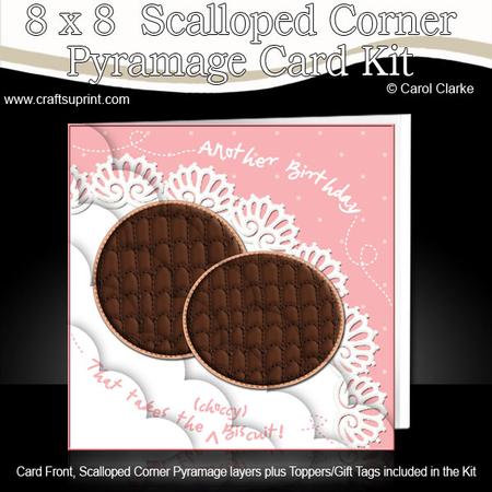8 x 8 Choc Digestive Biscuit Birthday Scalloped Corner Kit