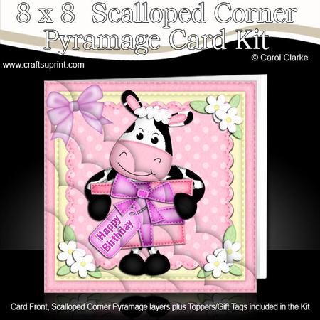 8 x 8 Milly Moo Cow's Present Scalloped Corner Kit