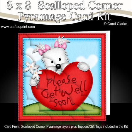 8 x 8 Jess Westie's Get Well Heart Scalloped Corner Kit
