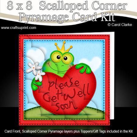 8 x 8 Freddy Frog's Get Well Heart Scalloped Corner Kit
